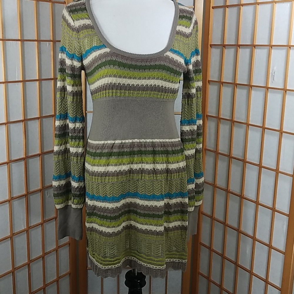 Free People scoop neck, knit long sleeve dress